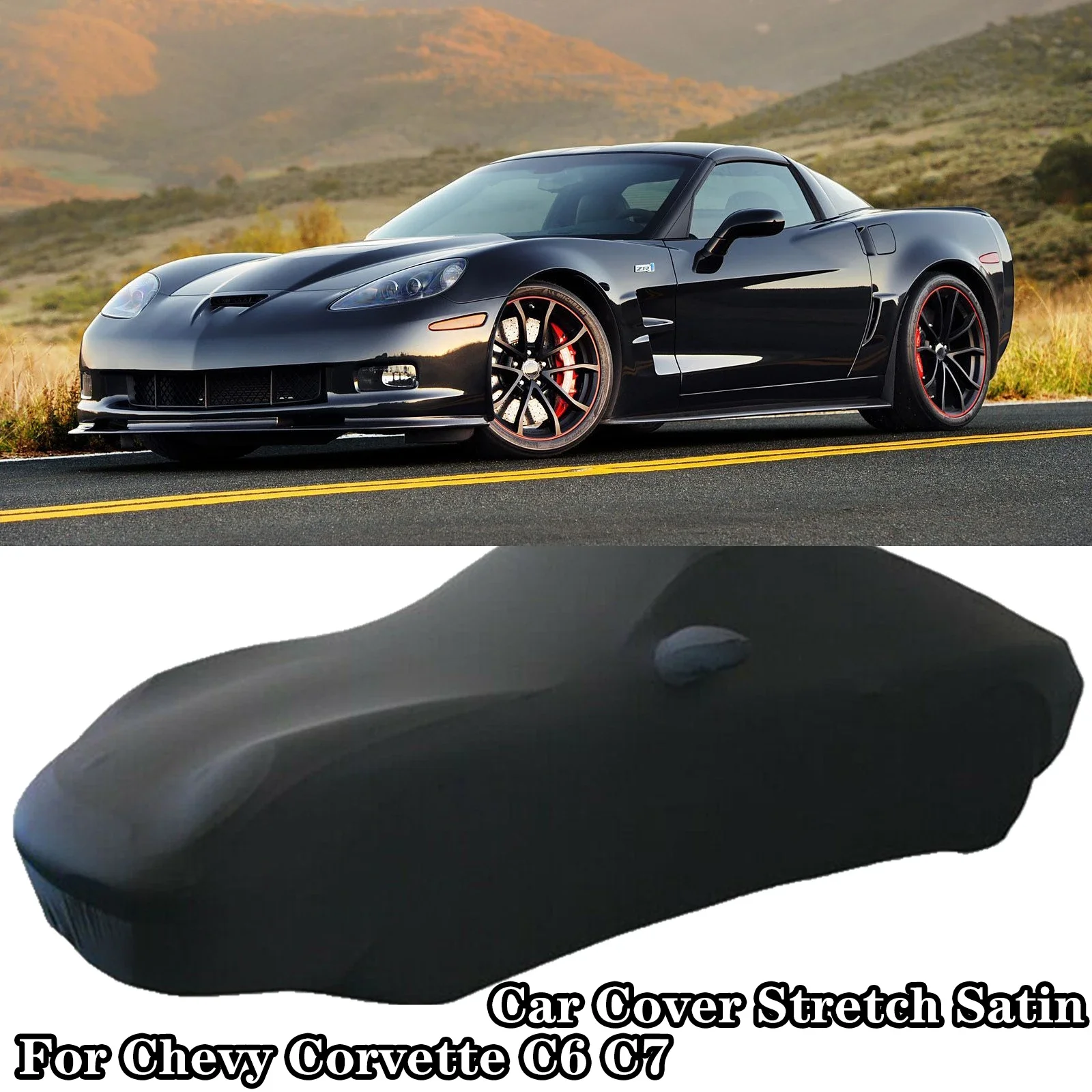 

For Chevy Corvette C6 C7 Car Cover Stretch Satin Scratch Dustproof Ultraviolet-proof Indoor