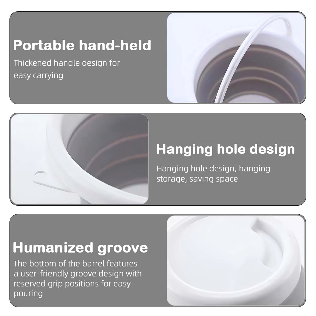 دلو محمول قابل للطي، دلو سيارة من بلاستيك السيليكون، دلو صيد خارجي للأطفال، دلو متعدد الوظائف للسفر إلى المنزل #5