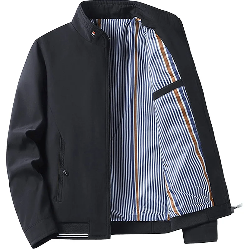 

Brand Jacket Men's 2025 Spring And Autumn Fashion All-match Solid Color Collar Windproof Jacket Male Casual Business Loose Coat