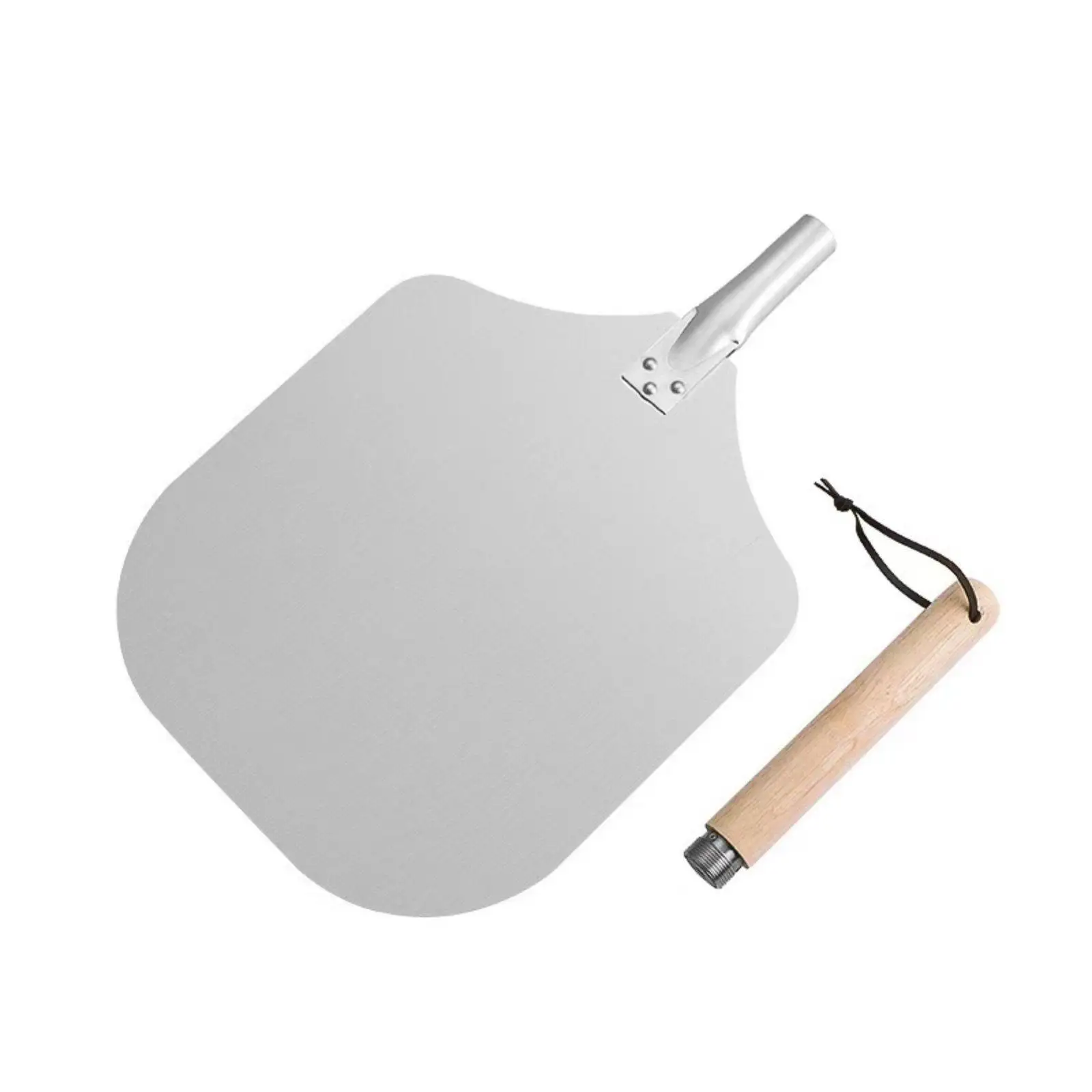 Aluminum Pizza Transfer Tool with Perforated Peel Surface and Detachable Grip for Bread and Pizza