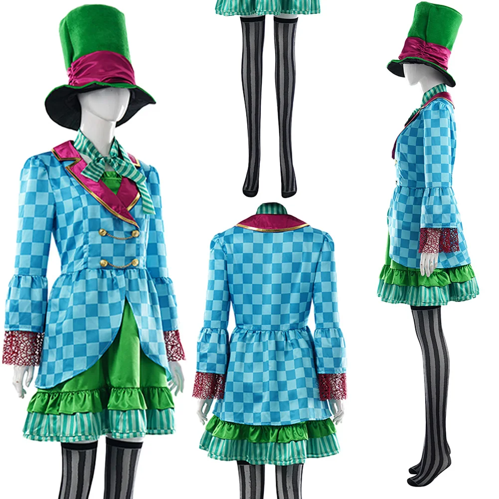 

Fantasia Alice Cosplay Clothing Hat Cartoon In The Wonderland Women Disfraz Costume Female Halloween Carnival Party Clothes