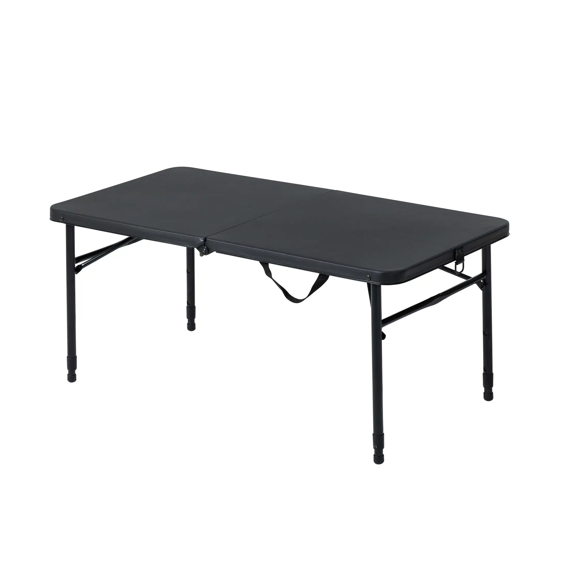 40"L x 20"W Plastic Adjustable Height Fold-in-Half Folding Table, Rich Black image 2