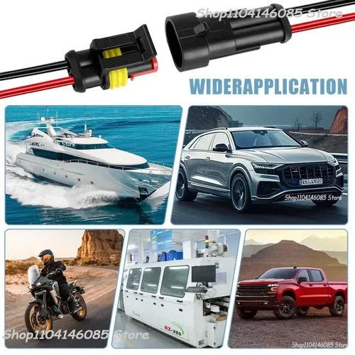 Imagen 2 del producto Conector automotriz Conectores eléctricos para motocicleta Kit de conexión rápida impermeable con cable, adecuado para conector de automóviles y barcos