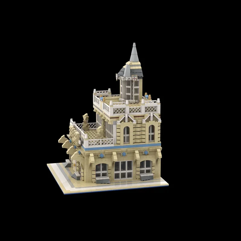 Moc ビルディングレンガラウンドコーナーストリートサイド目的地 PUBTechnology モジュラーブロックギフトおもちゃ子供 DIY セットアセンブリ