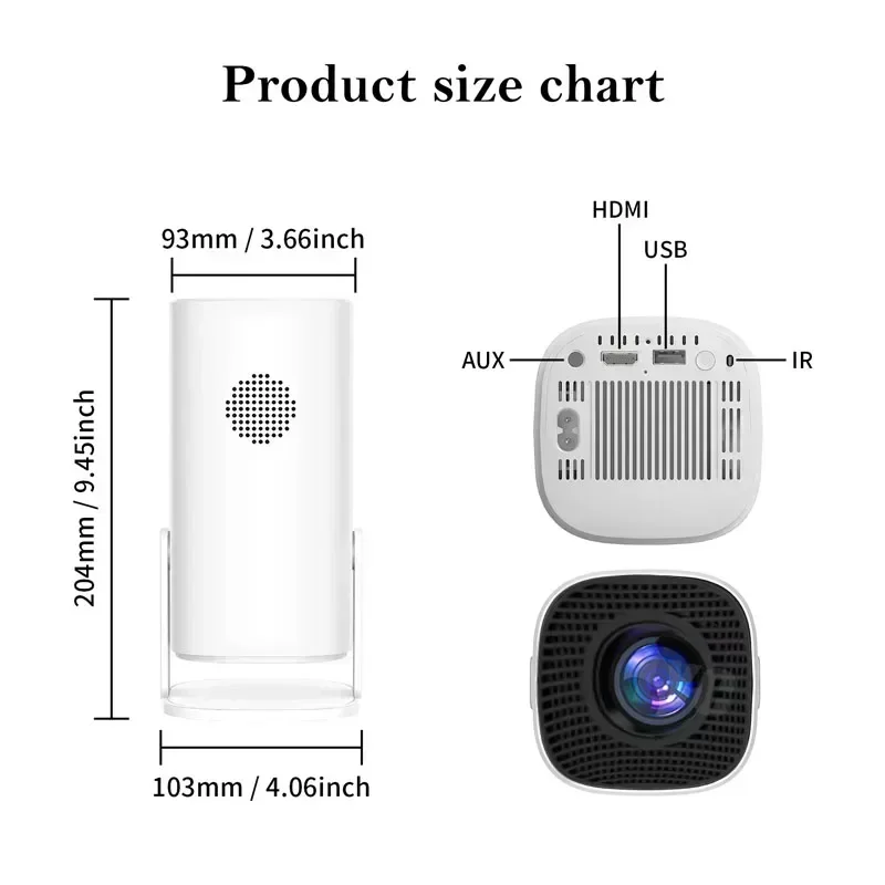 P30 Smart Mini Projector Android 11 WiFi6 Support 4K 1080P BT5.0 Projector 1280*720P Home Cinema Portable Projector