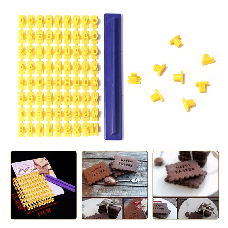 2024 Biscuits Baking Printing Alphabet Mold Cookies Cutter Word Press Stamp Baking Mold Cake Curling Embossing Mold Cookie DIY