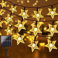 Christmas Solar String Lights Outdoor Led Crystal Star Lights Waterproof Solar Powered Patio Light For Garden Party Decor 023