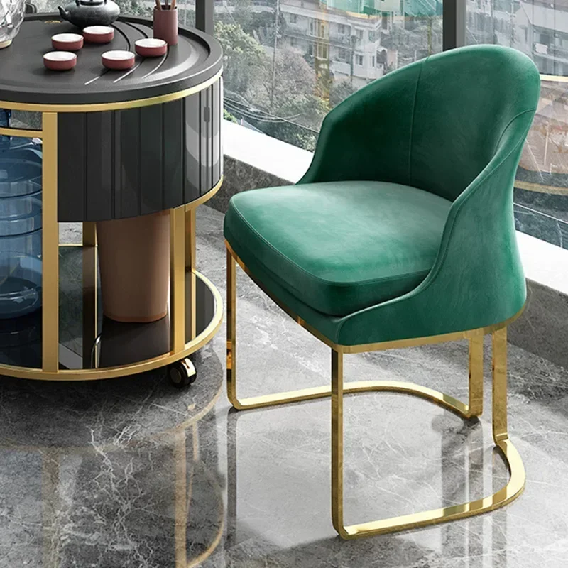 

Modern Luxury Restaurant Dining Chair Backrest Velvet Leather Negotiation Chair For Coffee Shop Hotel Furniture