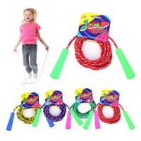 1PC Random Color Cotton Rubber Skipping Rope For Fitness Elementary School Cloth Braided Rope Fitness Student School Exercise