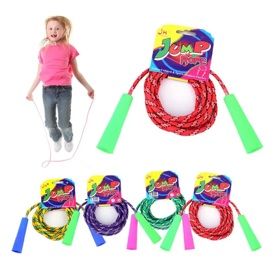 1PC Jump Rope for Kids Elementary Student Fitness Exercise Braided Cloth Skipping Rope Random Color - 2