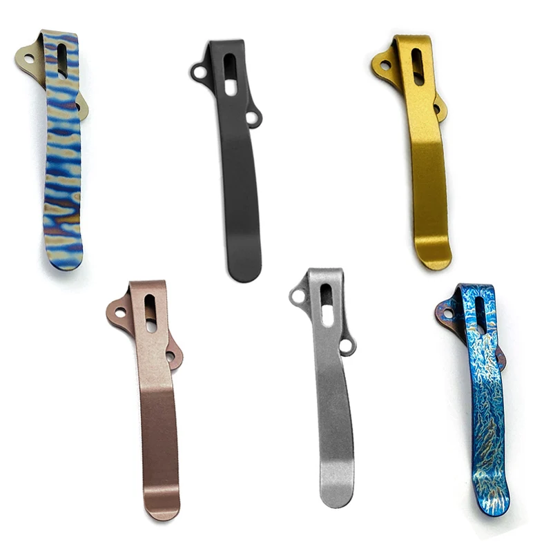 1pc 5 Coors Folding Knife Titanium Alloy Standard Clip Pocket Back Clamp for Demko AD20 AD20.5 DIY Make Repair Accessories Part