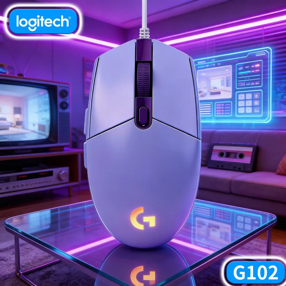 Logitech G102 Prodigy Gaming Mouse,Automatic Surface Calibration,Stable Cursor Movement Uneven Desktop Material
