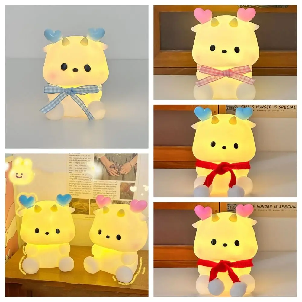 Soft Light Dragon Night Light Warm light Battery Powered Bedside Table Light Eye Protection Desktop Decoration Lamp