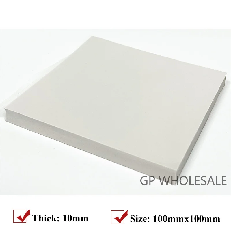 1pcs 10mm Thick, 100mm*100mm Soft Silicone Thermal Pads for Power Supply, LED, Heat Sink Heat Transfer