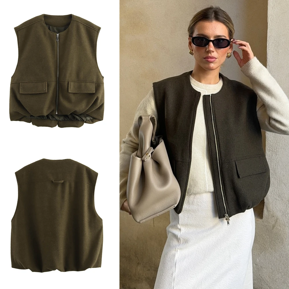 

TAOP&ZA Women's 2025 Spring New Fashion Casual Blended Loose Sleeveless Vest 9321746