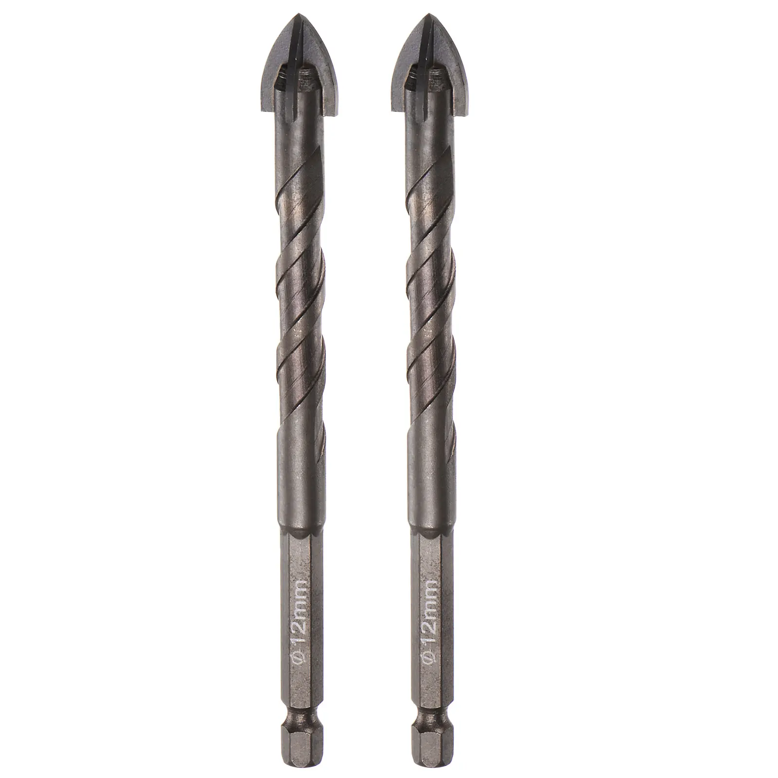 

2pcs 10mm 12mm Masonry Drill Bit Set Titanium Concrete Drill Bit for Brick Tile Glass Ceramic Wood with Hex Shank