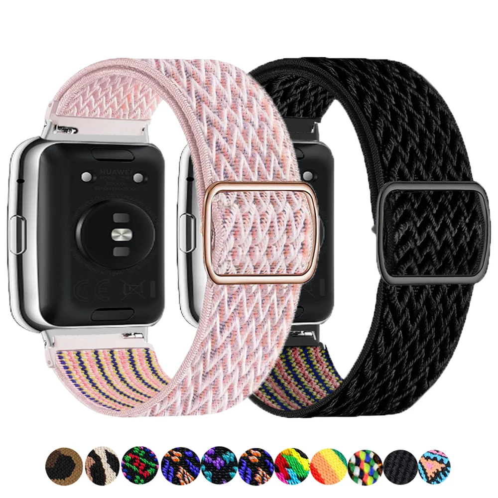 Correa para Huawei Watch Fit 2 y 3, accesorios para reloj inteligente, Scrunchie, Correa de reloj de nailon, Correa para Huawei fit 3 2024