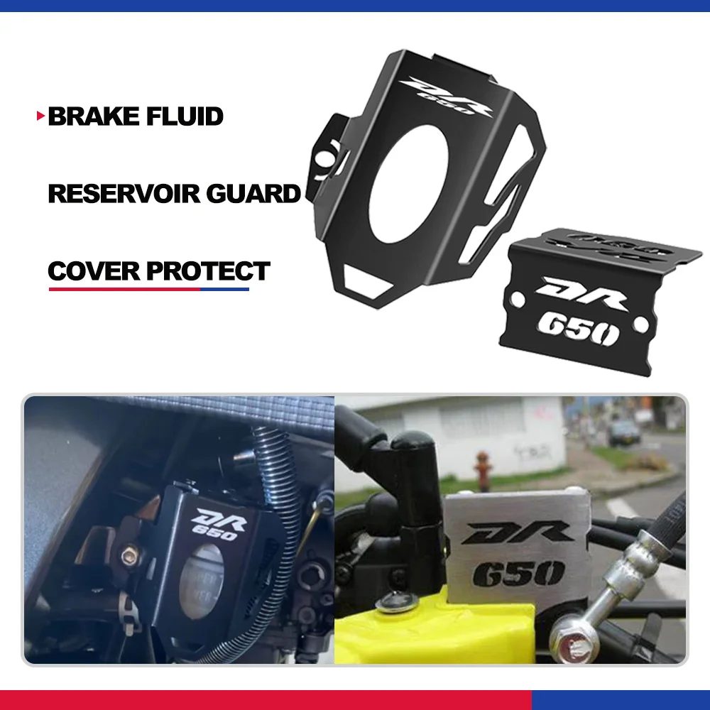 

DR650 S/SE Motorcycle 1996-2023 2022 2021 2020 Front Rear Brake Fluid Tank Reservoir Cover Guard For Suzuki DR650 DR650S DR650SE