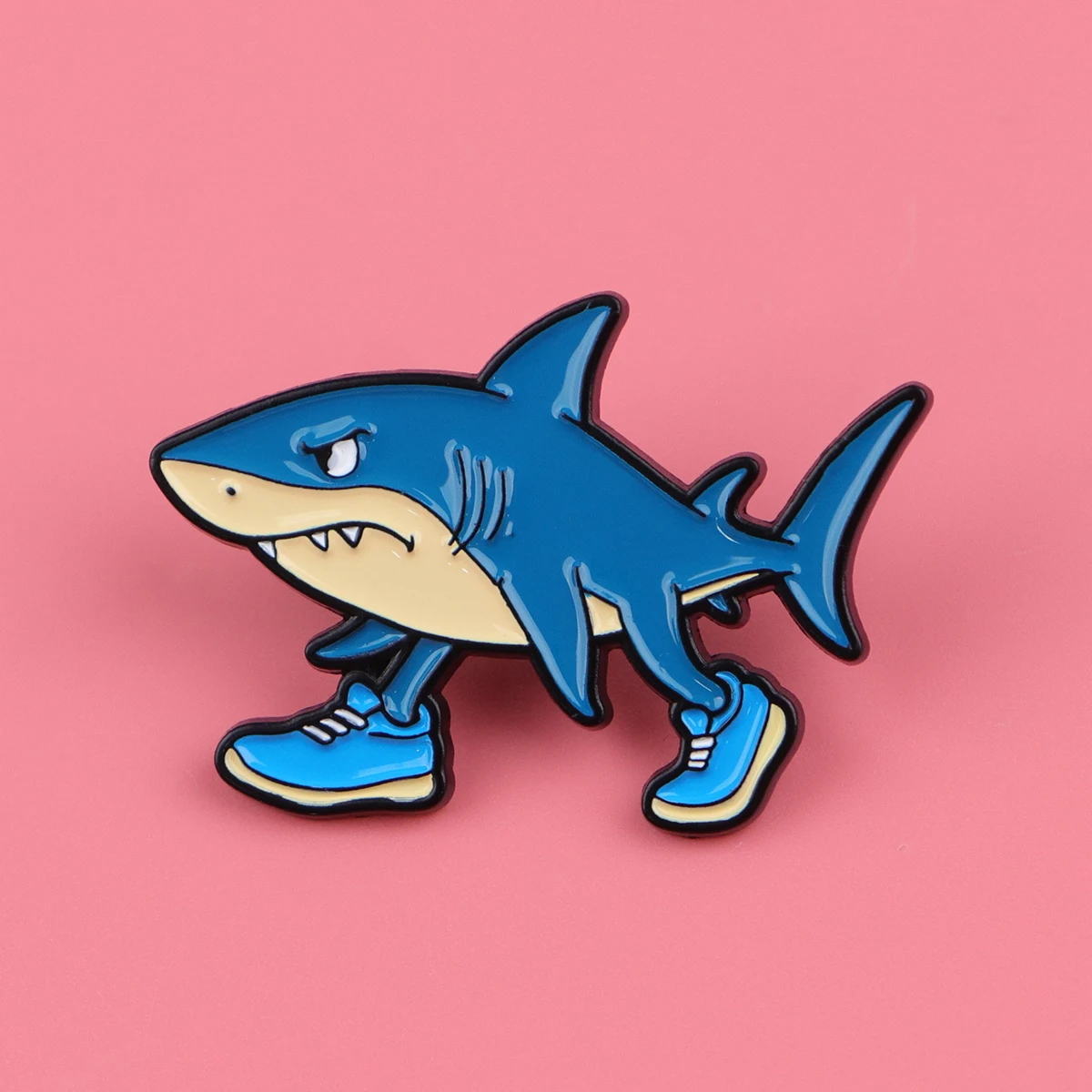 Épingles à bijoux série animaux de dessin animé pour sacs à dos, épingles en émail à revers chat requin mignon pour femmes hommes sacs Badge ami pour cadeaux