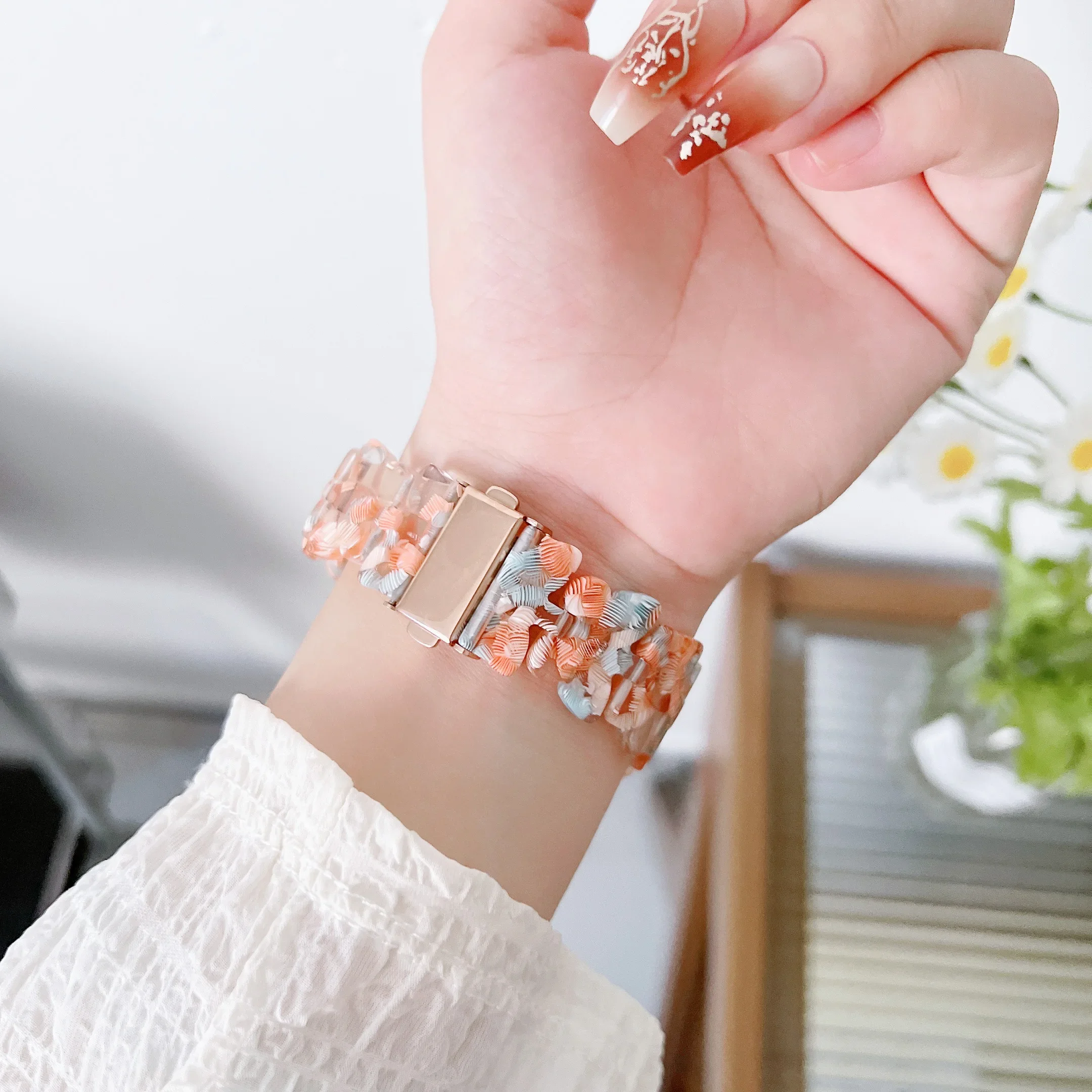 Resin Strap For Apple Watch Band 45mm 41mm 44mm 42mm 46mm 49mm Butterfly Shape Bracelet Belt iWatch Ultra 10 9 8 7 6 5 4 Correa