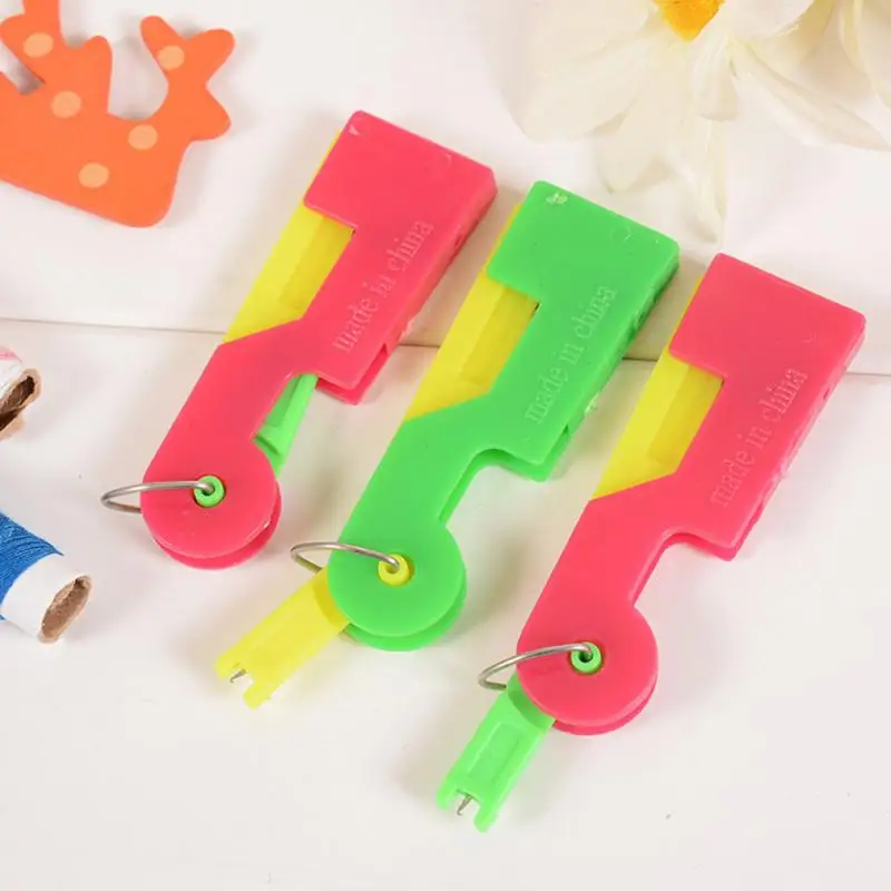 Random Color Automatic Needle Threader Needle Thread Tools Thread Guide Needle Easy Device Plastic Handle Sewing Accessorie