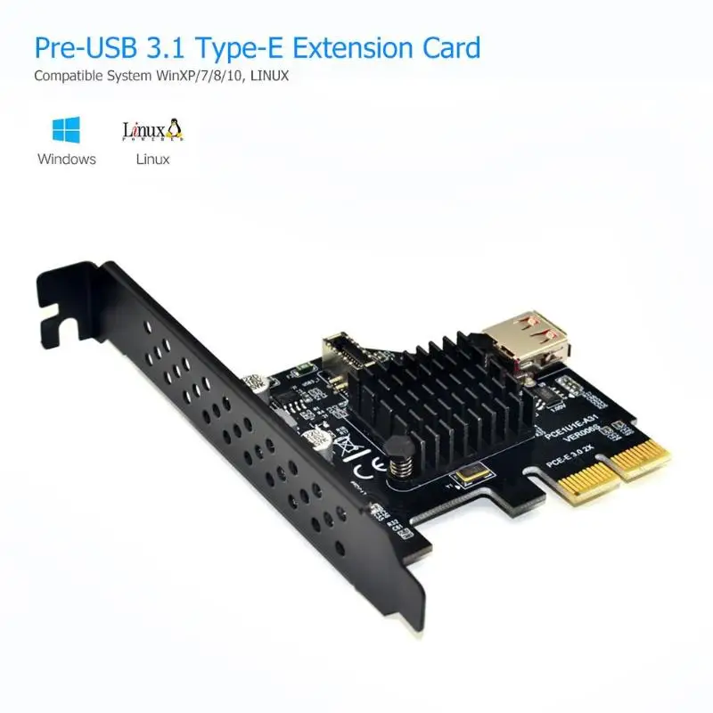 ASM3142 chip 10Gbps USB3.1 Gen 2 tipe-e 20 Pin kartu ekspansi USB 2.0 PCI Express 3.0 X2 adaptor untuk Desktop PC komputer DIY baru