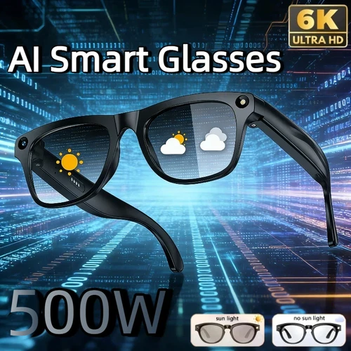 Imagen 1 del producto Gafas Inteligentes con IA, Cámara 4K de 500W, Cambio de Color, Traducción Inteligente, Fotografía, Grabación, Resistentes al Agua, Llamadas, Gafas de Sol Inteligentes 2026