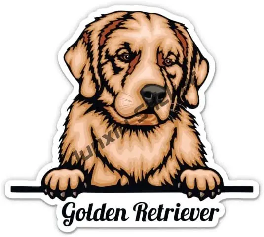 ملصقات Golden Retriever Creative Golden Retriever على اللوحة ملصق سيارة ممزق معدني لملصقات نافذة السيارات والشاحنة