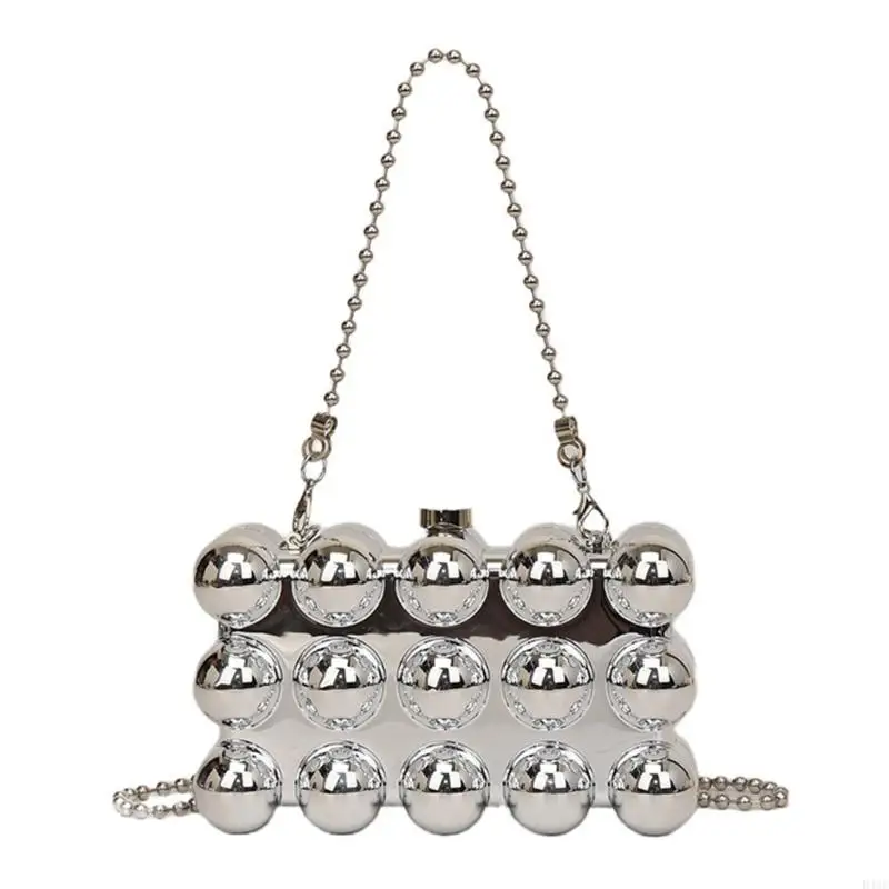 

D46C Women Evening Bag with Handle Bubble Acrylic Clutch Handbag Shoulder Bag