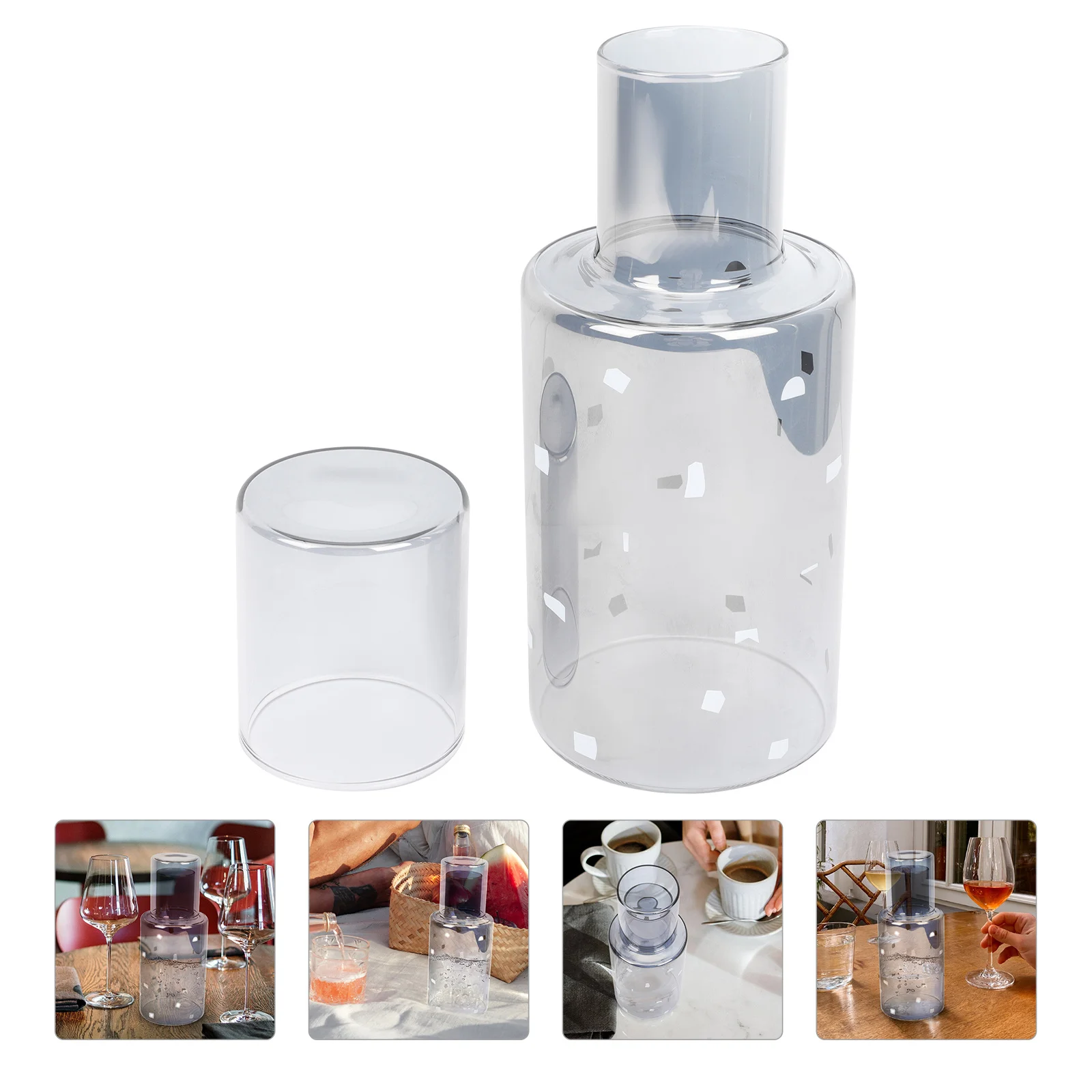 

1Set Exquisite Clear Glass Cup Kettle Set Premium Material Safe Elegant Gift Transparent Glass Cup Home Drinkware