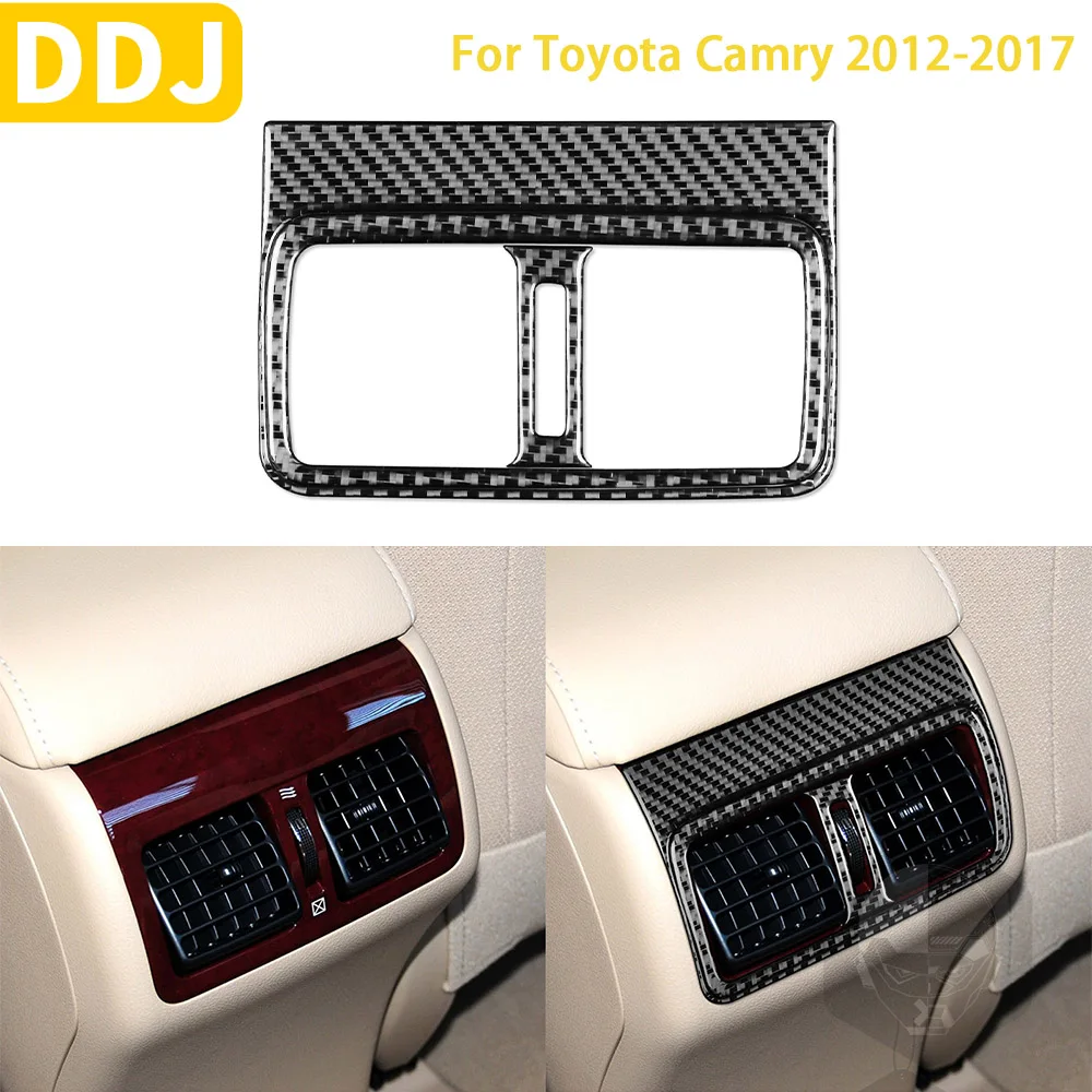 

For Toyota Camry 2012-2017 Asian Edition Car Accessories Carbon Fiber Interior Rear Air Outlet Trim Stickers