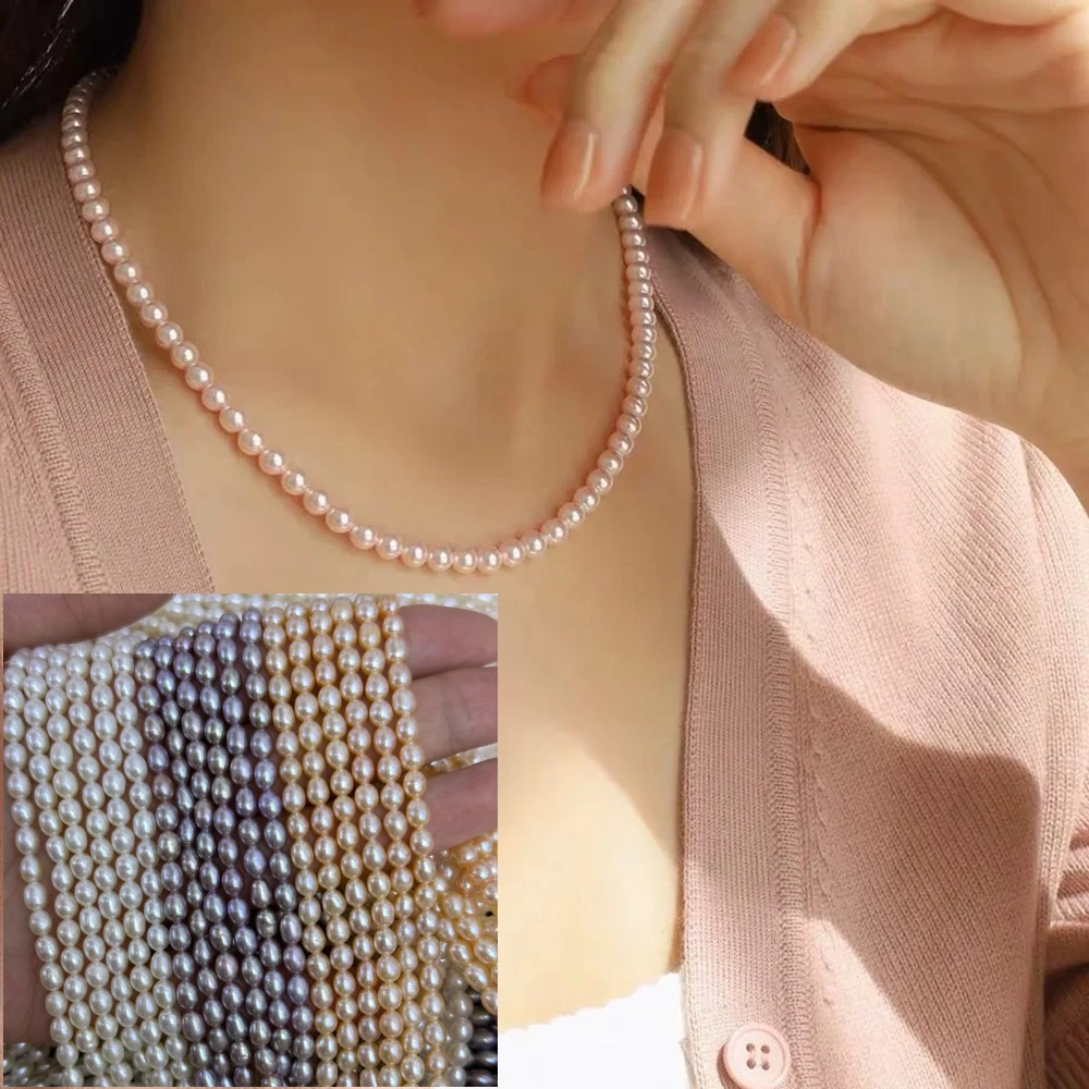 

4-5mm AAAA Delicate Orange Natural Freshwater Pearl Rice Isolated Loose Bead Jewelry Making DIY Necklace Bracelet Women Wedding