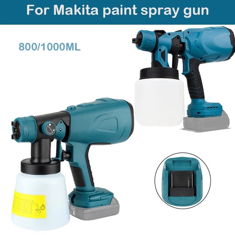 Pistola Elétrica Portátil para Makita 1000ml Bateria 18v Doméstico Desinfecção Pulverizador de Tinta Auto Revestimento de Móveis Aerógrafo