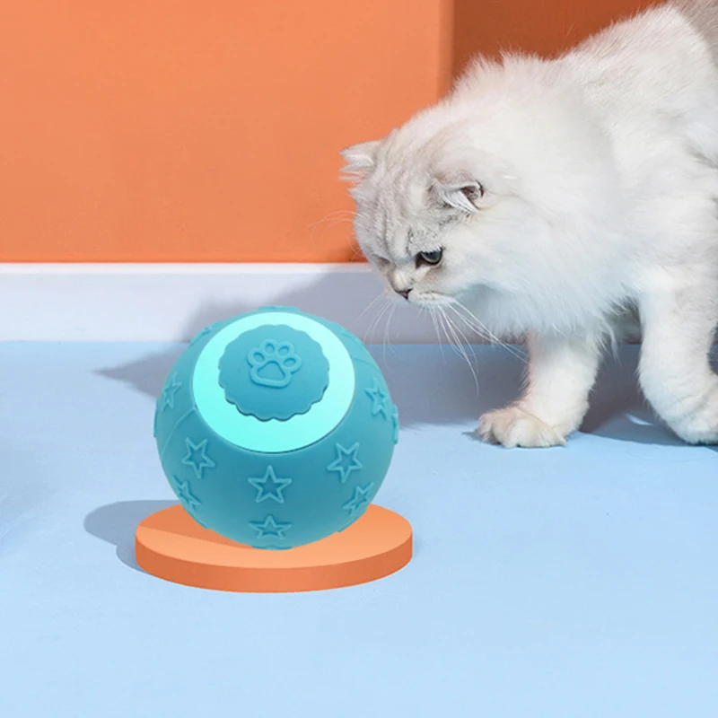 Smart Ball Cat Toy 2 Modes Rechargeable Cat Exercise Active Rolling Ball Toys Electric Cat Toys Interactive For Puppy Dog & Cats