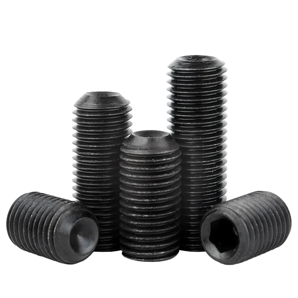 10Pcs/lot M2 M2.5 M3 M4 M5 M6 M8 M10 Headless Cup Point Set Screw 12.9 Grade Carbon Steel Hex Socket Set Screw