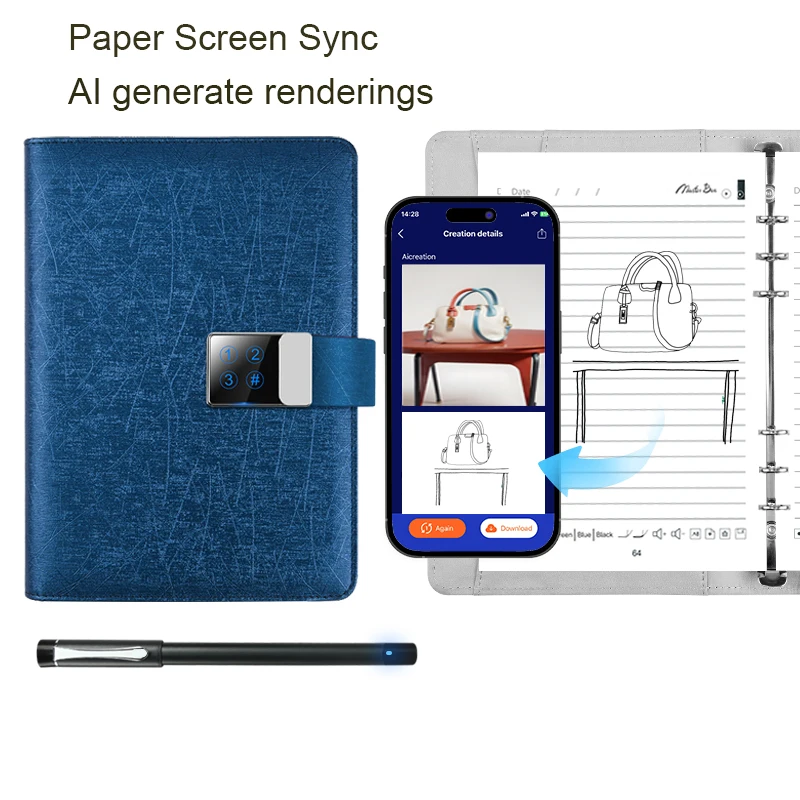 Smart Notebook Paper Screen Sync AI Drawing Writing Bluetooth Recording Translation Writing to Document Business + Smart Pen