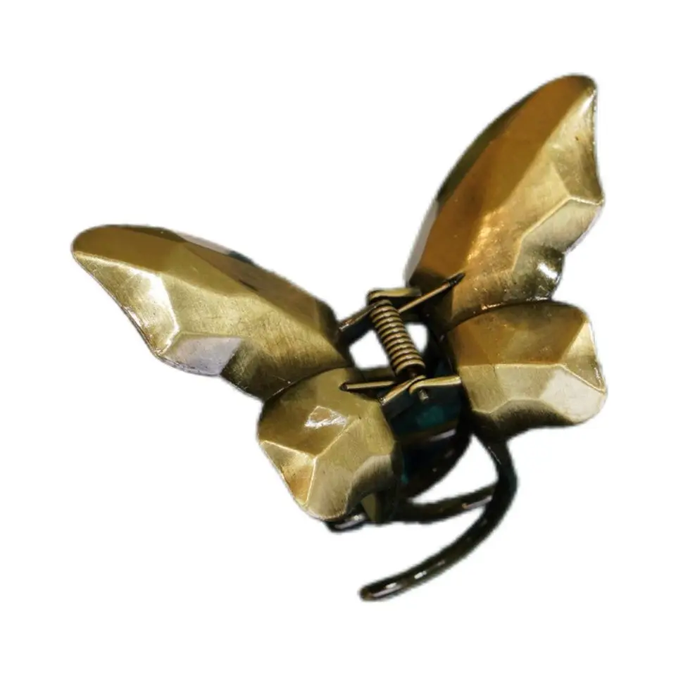 New Vintage Bronze Butterfly Grab Clip With Versatile Style And High Aesthetic Value Shark Clip Head Decoration With Hair Grab