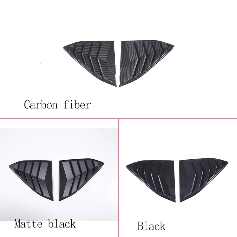 For Chevrolet Corvette C8 Stringray Z51 Z06 2020-23 ABS Black Car Rear Window Triangle Shutter Deflector Decoration Accessories
