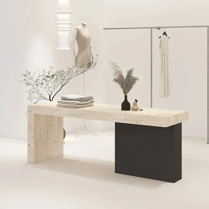 Display island table display cabinet imitation travertine flowing water table black women's clothing