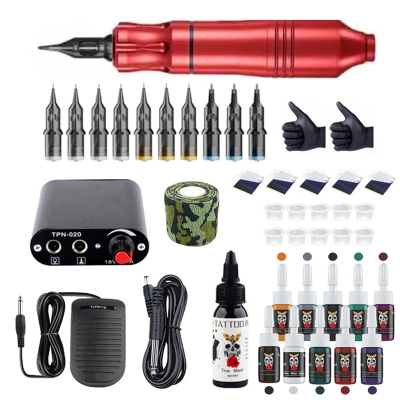 

Cross border popular tattoo set, tattoo all-in-one machine, tattoo kit, cutting line, fogging machine, mini power tattoo needle