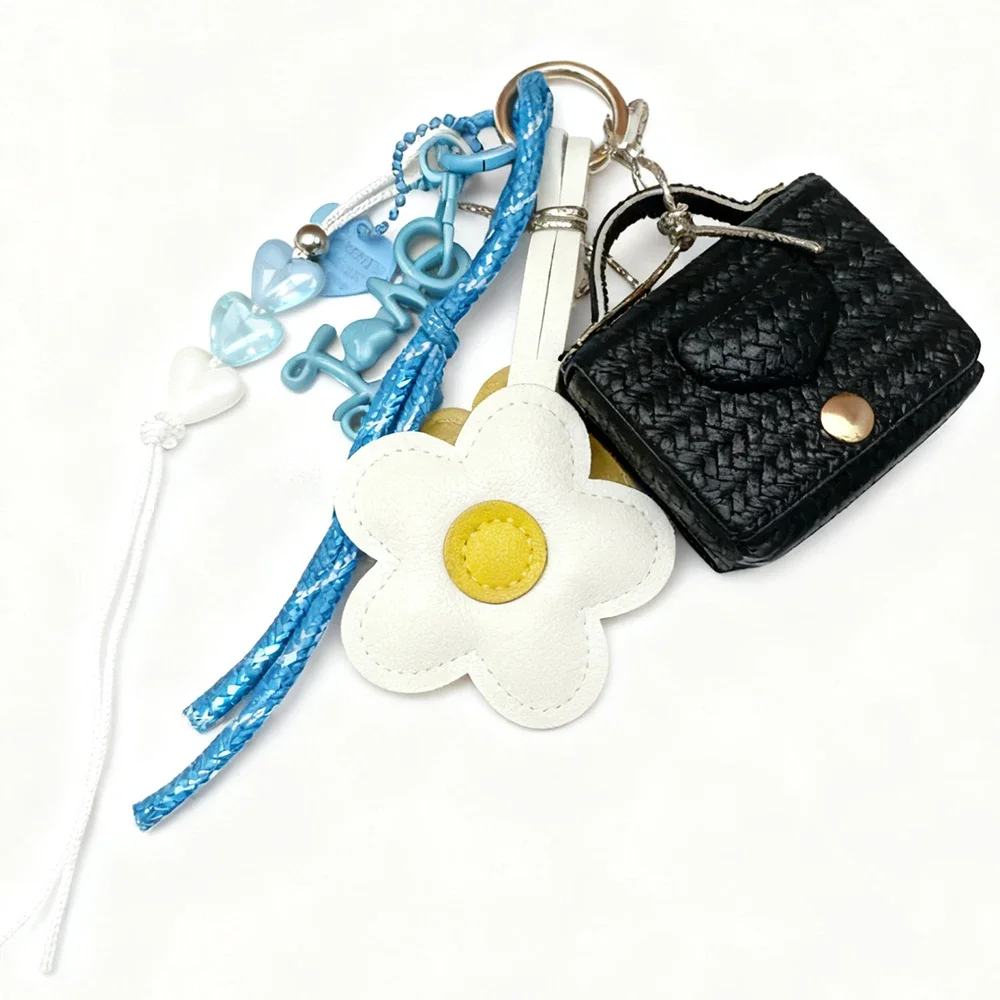 مجموعة محفظة العملات المعدنية على شكل سلسلة مفاتيح عصرية، جلد صناعي ممتاز وأنماط مزخرفة، سلاسل مفاتيح حقيبة صغيرة متنوعة للمفاتيح والعملات المعدنية، Tr