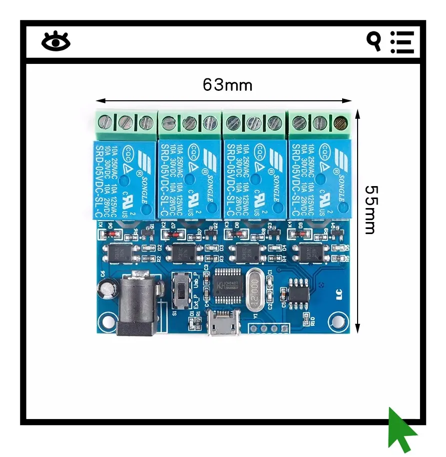 

Четырехканальный USB-релейный модуль типа LCUS-4, интеллектуальный USB-модуль управления переключателями