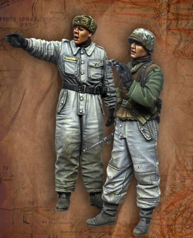 

1/35 Scale DieCast Resin Figure Model Kit Tankmen & Panzergrenadier 2 Figures Unassembled Unpainted