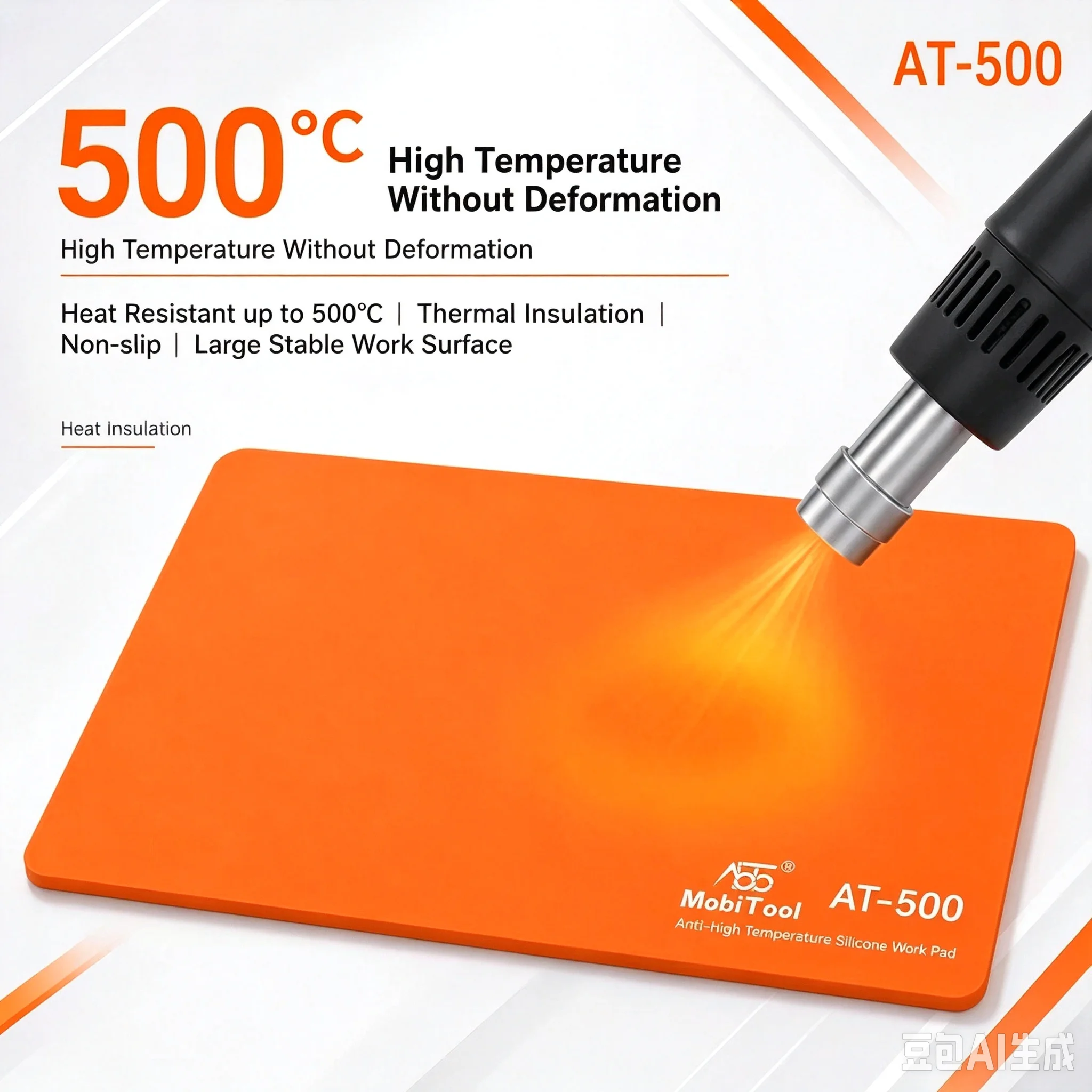 Mobi Tool 500°C High-Temperature Resistant Silicone Insulation Mat – Suitable for Mobile Phone Repair Stations and SMD Soldering