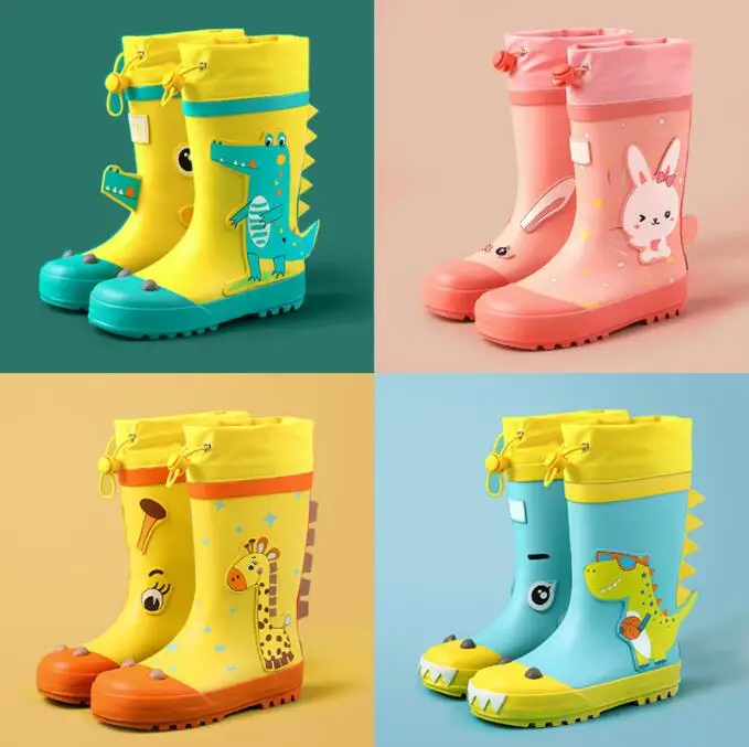 Rain boots Children Cute 3D RainBoots Unicorn Rain Boots Kids Boy Girls Rubber Boots For Children\'s Non-slip Baby Water Shoes