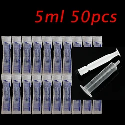 5ML With OPP Plastic Hydroponics Analyze 50Pcs Nutrient Syringe Ink Small Syringes Measuring Applicator Pet Feeding Injectors