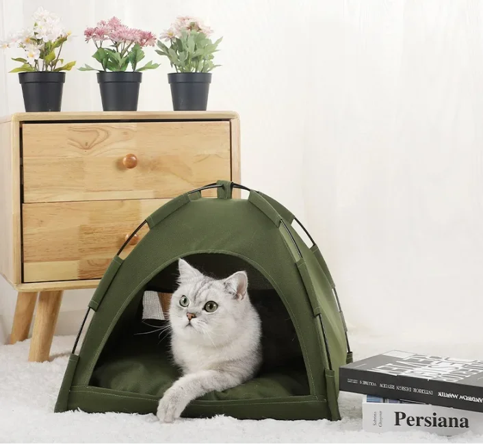 Pet Tent Bed Cats House Supplies Products Accessories Warm Cushions Furniture Sofa Basket Beds Winter Clamshell Kitten Tents Cat