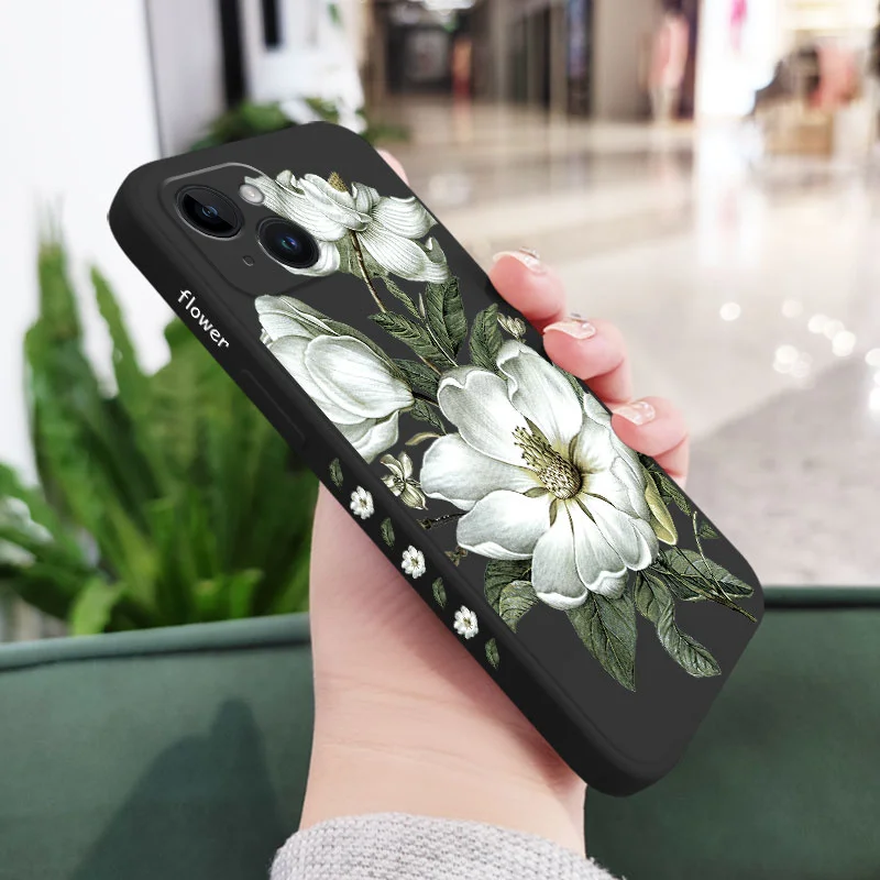 Funda de teléfono de flores salvajes para iPhone 16, 15, 14, 13, 12, 11 Pro Max, Mini, X, XR, XS, 8, 7 Plus, 6, 6S Plus