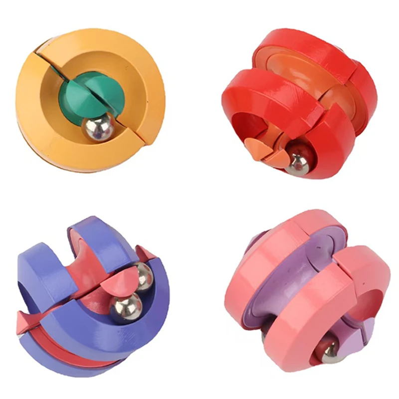 Boule orbite rotative, 2 pièces, Fidget Spinner, Puzzle infini, Cube, nouveauté, anxiété, jouets anti-Stress, cadeaux pour adolescents, garçons et filles