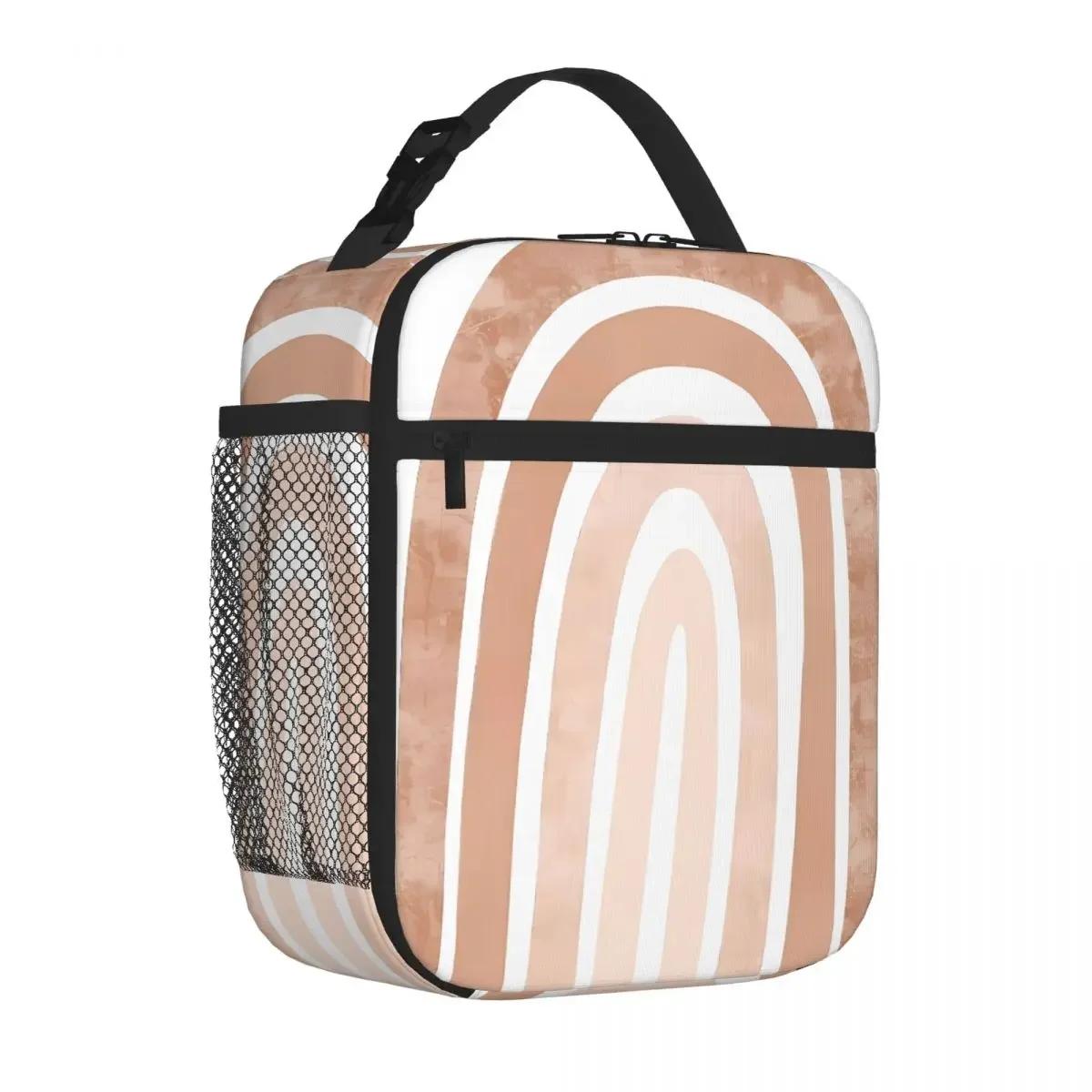 Bestselling Neutral Boho Rainbow Nylon Texture Office Lunch Bag Mini Travel Lightweight Lunch Bag